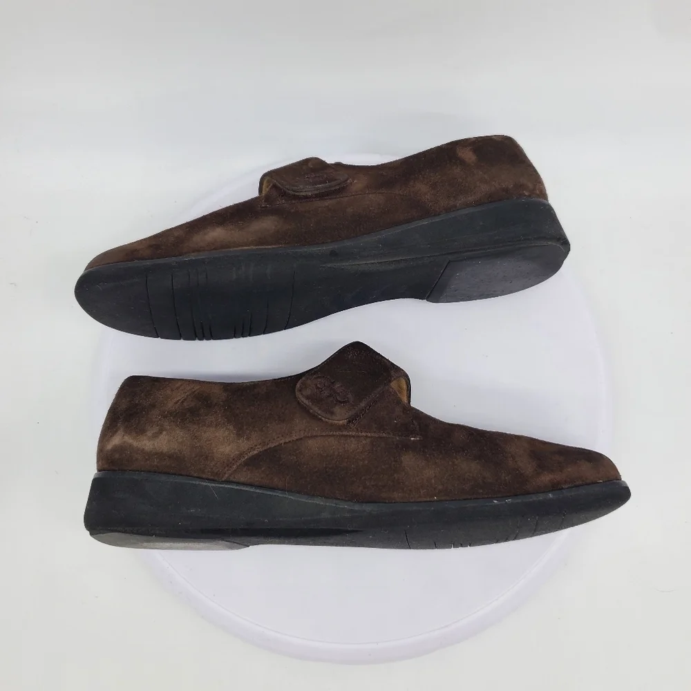 Salvatore Ferragamo Shoe Women's 7.5B Luxury Gancini Logo Suede Brown